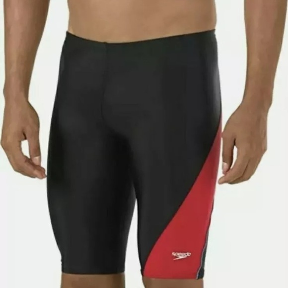 Speedo Competitive Black & Red swim jammers NWT - Picture 1 of 4